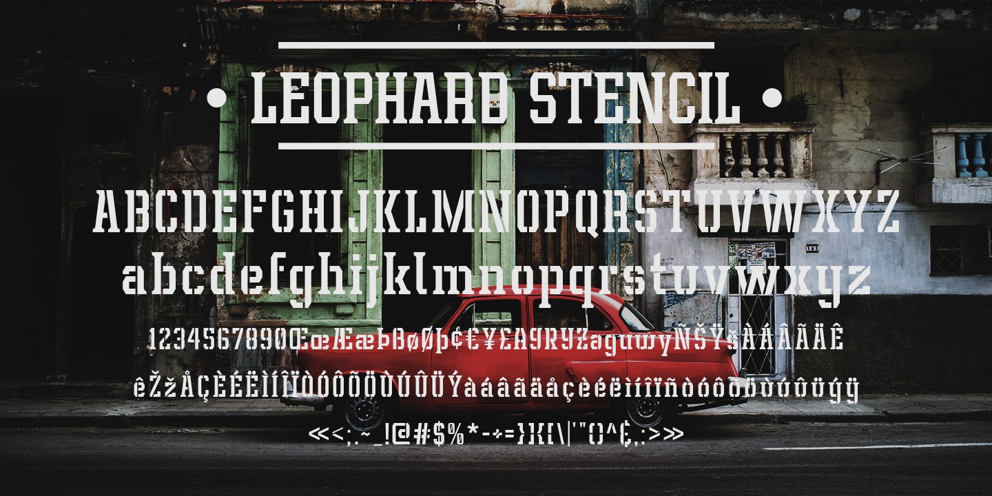 Beispiel einer Leophard Regular-Schriftart